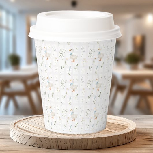 グースブルー間抜けボウフローラベビーシャワー 紙コップ