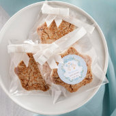 グースブルー間抜けボウフローラボーイベビーシャワー ラウンドシール