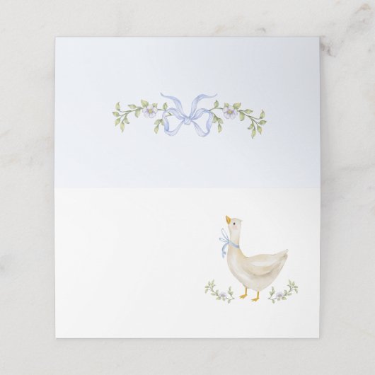 グースブルー間抜けボウベイビーシャワー プレイスカード (外部開封)