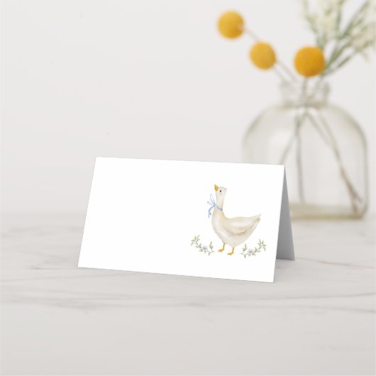 グースブルー間抜けボウベイビーシャワー プレイスカード (正面)