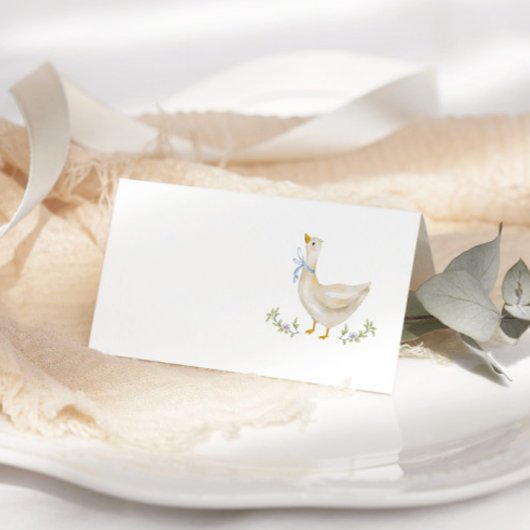 グースブルー間抜けボウベイビーシャワー プレイスカード