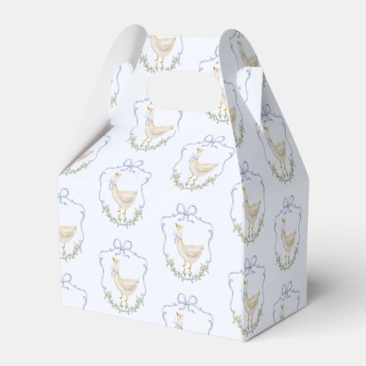 グースブルー間抜けボウ男の赤ちゃんシャワー フェイバーボックス (裏面サイド)