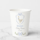 グースブルー間抜けボウ男の赤ちゃんシャワー 紙コップ (裏面)