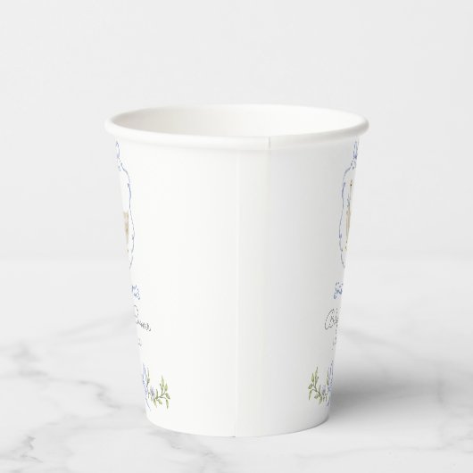 グースブルー間抜けボウ男の赤ちゃんシャワー 紙コップ (右)