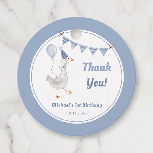 グースブルー間抜けボーイ誕生日 フェイバータグ (正面)