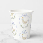 グースブルー間抜けボークレストヴィンテージベビーシャワー 紙コップ (正面)