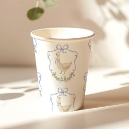グースブルー間抜けボークレストヴィンテージベビーシャワー 紙コップ