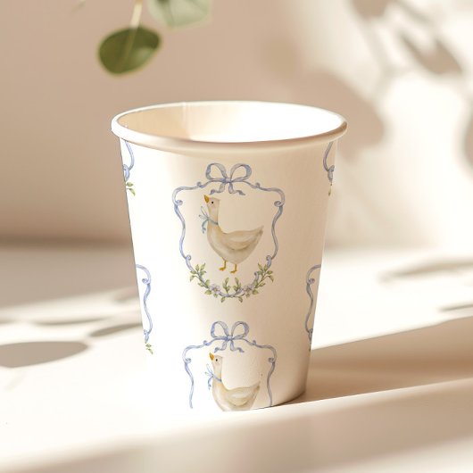 グースブルー間抜けボークレストヴィンテージベビーシャワー 紙コップ