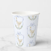 グースブルー間抜けボークレストヴィンテージベビーシャワー 紙コップ (裏面)
