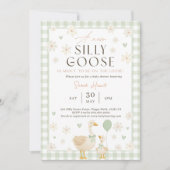 グースベイビーシャワー招待状グリーン。ギン男女兼用 招待状 (正面)