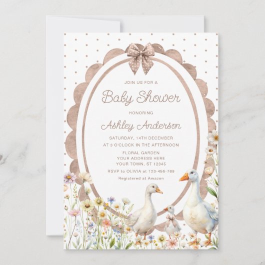 グースベイビーシャワー招待状 招待状 (正面)