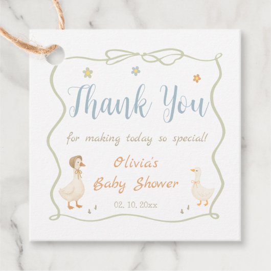 グースベビー間抜けシャワーありがとう フェイバータグ (正面)