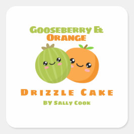グースベリーとオレンジの霧雨のケーキ スクエアシール