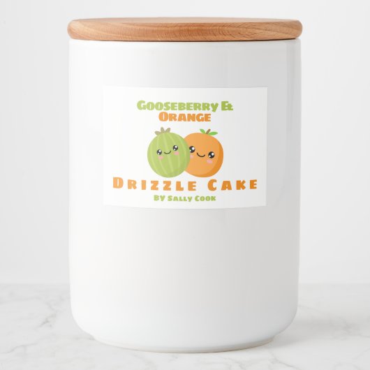 グースベリーとオレンジの霧雨のケーキ フードラベル (正面)