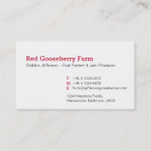 グースベリー農家/ジャムメーカーの名刺 名刺 (正面)