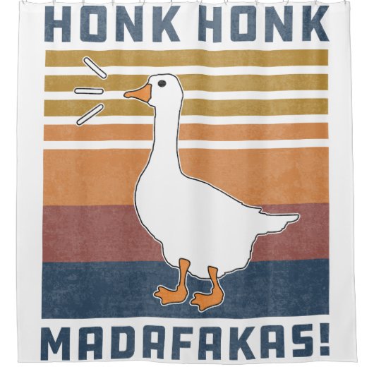 グースホンおもしろいクホンクマダファカスレトロヴィンテージダック シャワーカーテン (正面)