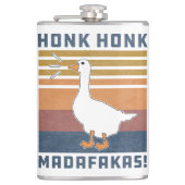 グースホンおもしろいクホンクマダファカスレトロヴィンテージダック フラスク (正面)