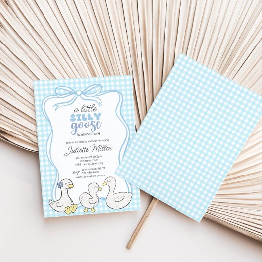 グースボーイズ間抜けギンガムベビーシャワー 招待状