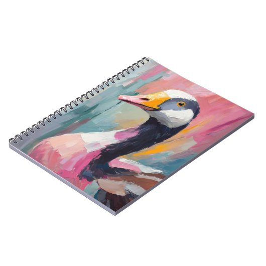 グースポートレートモダン印象派アート ノートブック (左側)