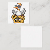 グースメ得ルーズティーおもしろい – グラス付きガース スクエア名刺 (正面/裏面)