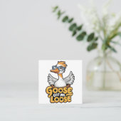 グースメ得ルーズティーおもしろい – グラス付きガース スクエア名刺 (スタンド正面)