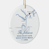 グースロックビーチMEマップ結婚の写真クリスマス セラミックオーナメント (右)