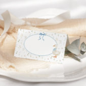 グースワイルドフラワーブルーボウベイビーシャワー プレイスカード