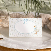 グースワイルドフラワーブルーボウベイビーシャワー プレイスカード