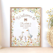 グースワイルドフラワーボホベイビーシャワーへようこそ ポスター