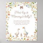 グースワイルドフラワーママのお腹の大きさ ポスター (正面)