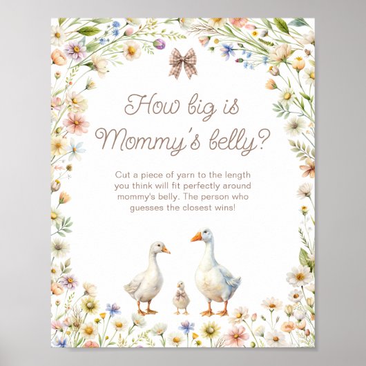 グースワイルドフラワーママのお腹の大きさ ポスター (正面)