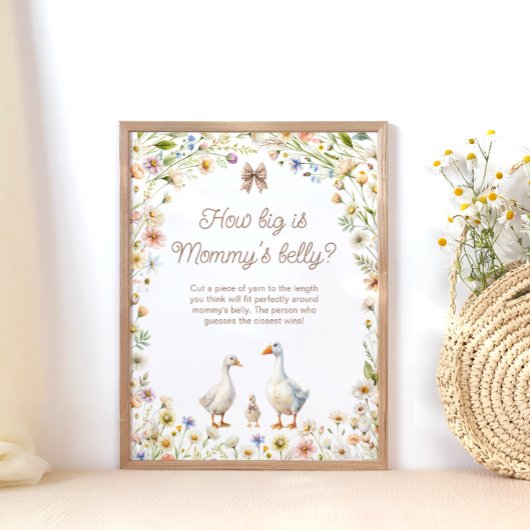 グースワイルドフラワーママのお腹の大きさ ポスター