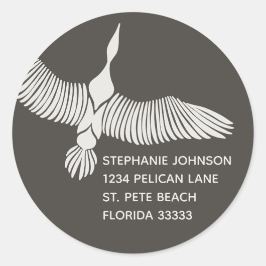 グース威厳のある差出人住所 ラウンドシール (正面)