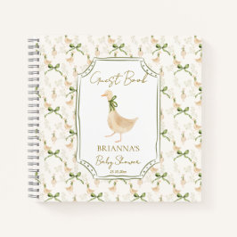 グース子供部屋ライムベビーシャワーゲストブック ノートブック