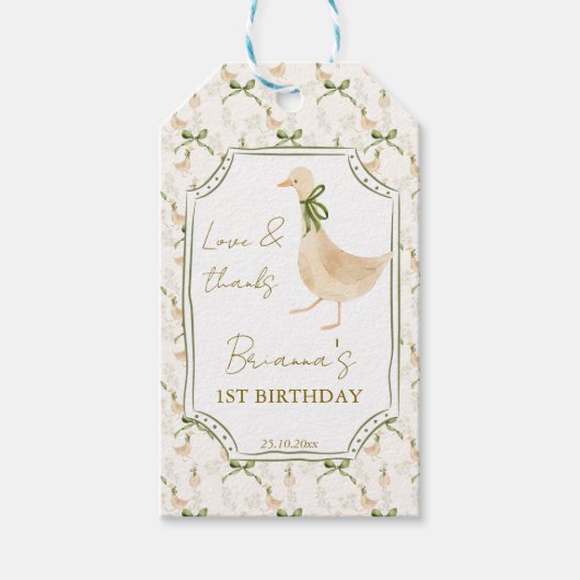 グース子供部屋韻のバースデーパーティーの好意 ギフトタグ (正面)