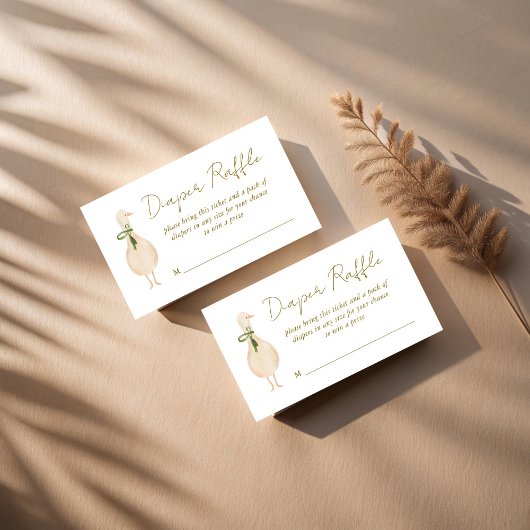 グース子供部屋韻ベビーシャワーおむつラッフル エンクロージャーカード