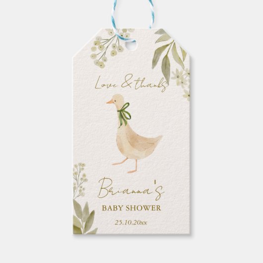 グース子供部屋韻ベビーシャワー賛成 ギフトタグ (正面)
