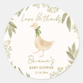 グース子供部屋韻ベビーシャワー賛成 ラウンドシール (正面)