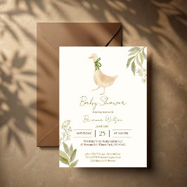 グース子供部屋韻ベビーシャワー 招待状