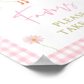 グース春ピンクデイジー誕生日お気に入りサイン ポスター (角)