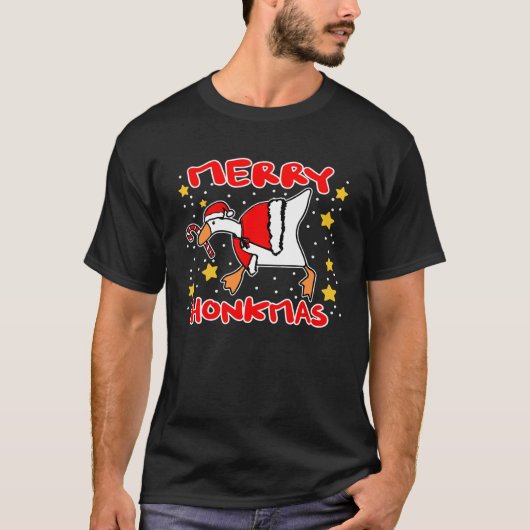 グース殺人ミームキャンディケーンホンメリークマスクリステム Tシャツ (正面)