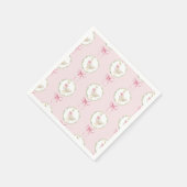 グース赤面ピンクボウパステルガール誕生日 スタンダードカクテルナプキン (角)