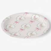 グース赤面ピンクボウパステルガール誕生日 ペーパープレート (アングル)