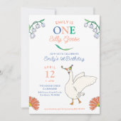 グース間抜けガールの最初の誕生日パーティーへの招待 招待状 (正面)