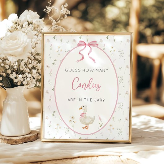 グース間抜けガールの赤ちゃんシャワーいくつゲームを推測 ポスター