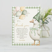 グース間抜けギンガム1歳の誕生日サンキューカード サンキューカード (スタンド正面)