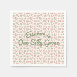 グース間抜けコテージコアフローラカスタムナプキン スタンダードカクテルナプキン