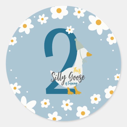 グース間抜けステッカー ラウンドシール (正面)