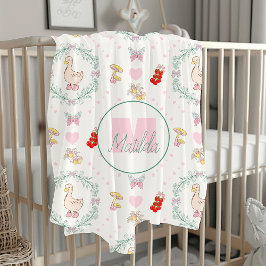 グース間抜けテーマかわいいゲーゼピンクモノグラム シェルパブランケット