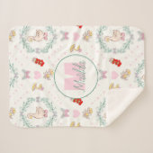 グース間抜けテーマかわいいゲーゼピンクモノグラム シェルパブランケット (正面(横))